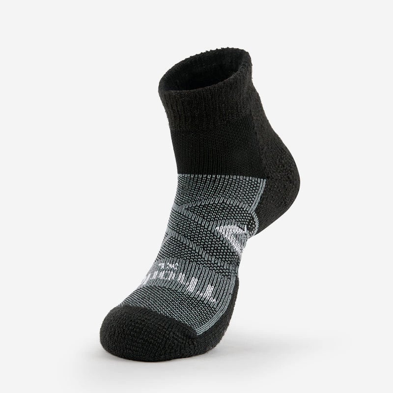 thorlos unisex adult Wcmu Max Cushion 12 Hour Shift Ankle Socks, Black/Grey, X-Large US - Image 4